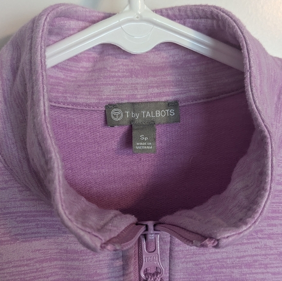 T by Talbots Light Purple Full Zip Sweatshirt sz SP Small Petite - Picture 4 of 6